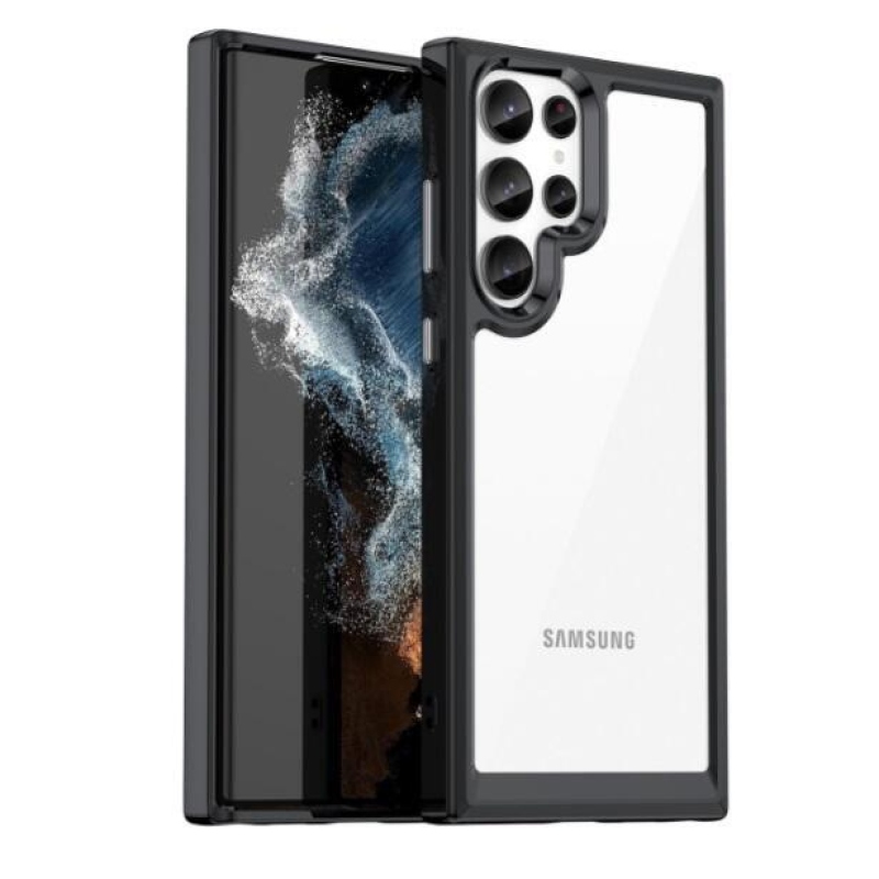 Gél tok rögzített hátlappal Samsung Galaxy S23 Ultra készülékhez - fekete