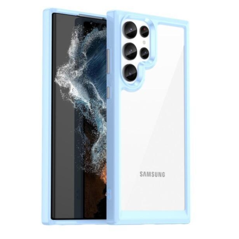 Gél tok kemény hátlappal Samsung Galaxy S23 Ultra készülékhez - kék