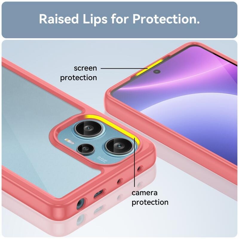 Gél tok fix hátlappal Xiaomi Poco F5 készülékhez - piros