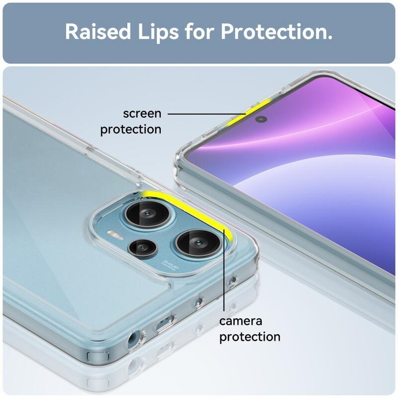 Gél tok kemény hátlappal a Xiaomi Poco F5 készülékhez - átlátszó