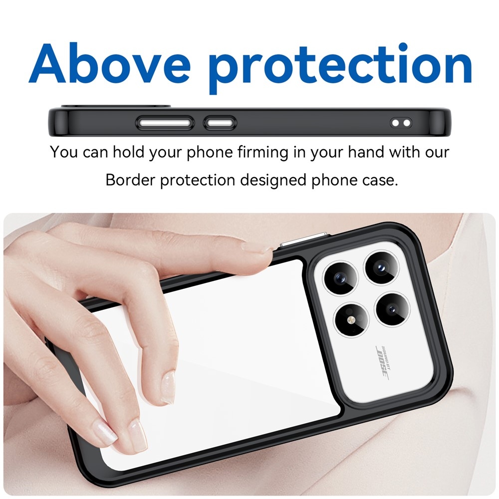 Gél tok rögzített hátlappal a Xiaomi Poco F8 Pro 5G számára - fekete