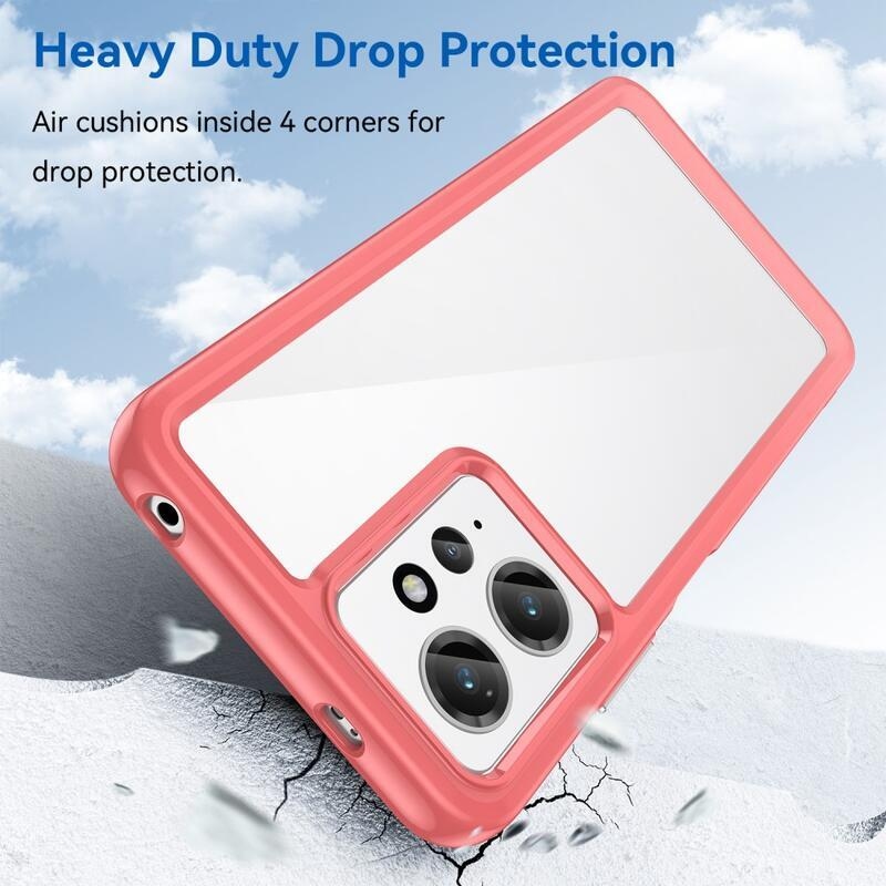 Gél tok kemény hátlappal a Xiaomi Redmi Note 12 4G-re - piros színű