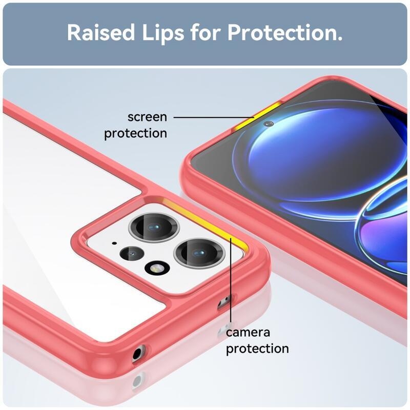 Gél tok kemény hátlappal a Xiaomi Redmi Note 12 4G-re - piros színű