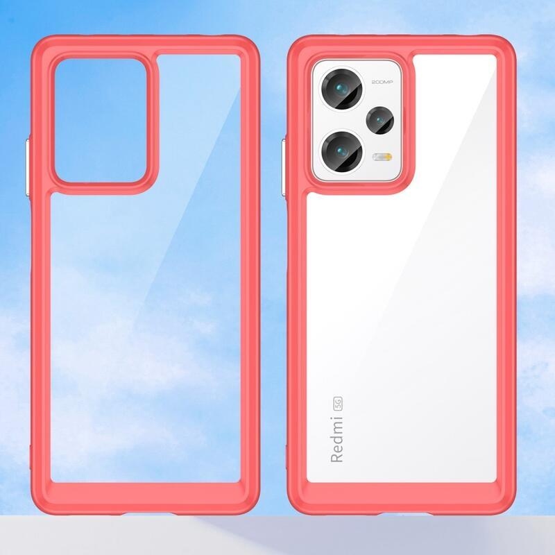 Gél tok kemény hátlappal a Xiaomi Redmi Note 12 Pro+ 5G számára - piros