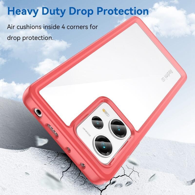 Gél tok kemény hátlappal a Xiaomi Redmi Note 12 Pro+ 5G számára - piros