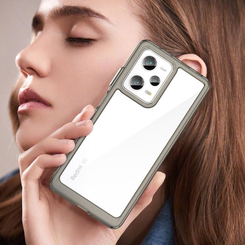 Gél tok kemény hátlappal a Xiaomi Redmi Note 12 Pro 5G/Poco X5 Pro 5G számára - szürke