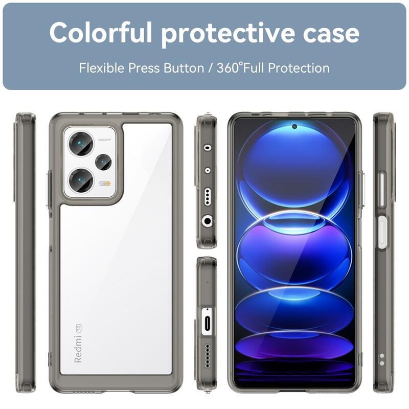 Gél tok kemény hátlappal a Xiaomi Redmi Note 12 Pro+ 5G számára - szürke