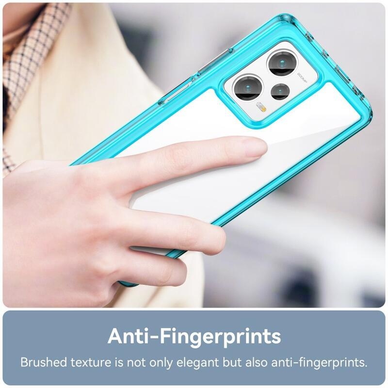 Gél tok kemény hátlappal a Xiaomi Redmi Note 12 Pro+ 5G számára - világoskék színben