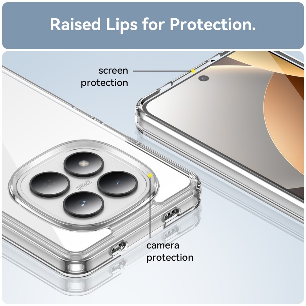 Gél tok kemény hátlappal Xiaomi Redmi Note 15 Pro 4G - átlátszó