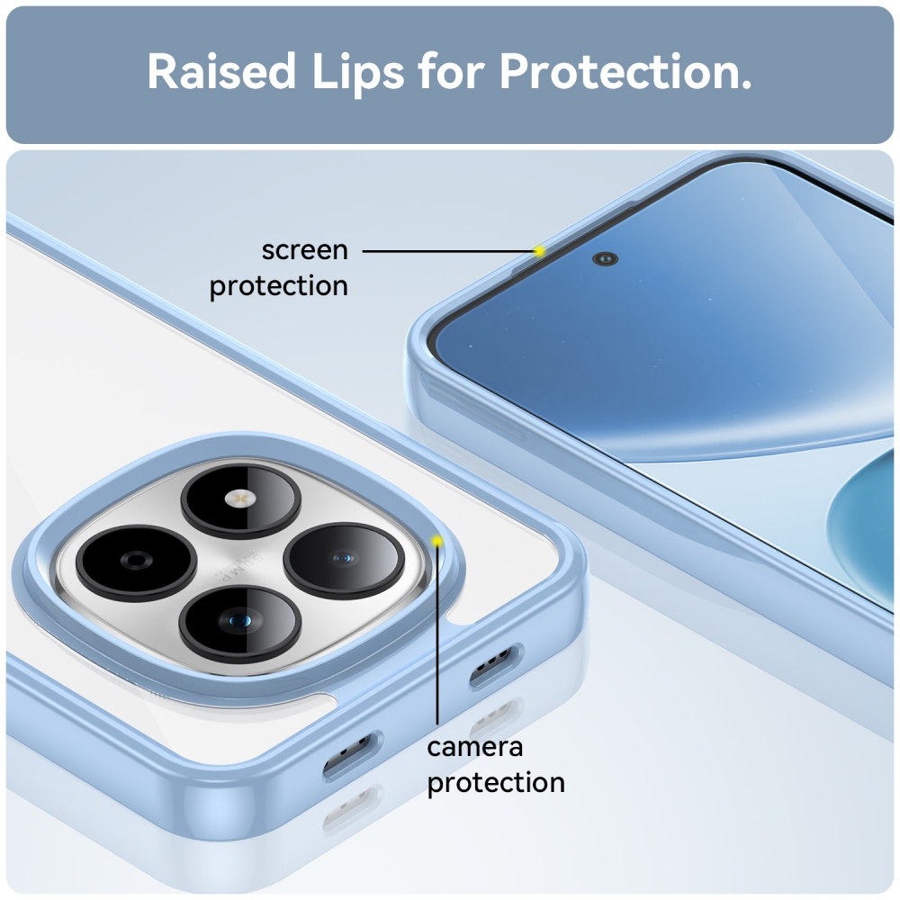 Gél tok kemény hátlappal a Xiaomi Redmi Note 15 Pro 5G számára - kék