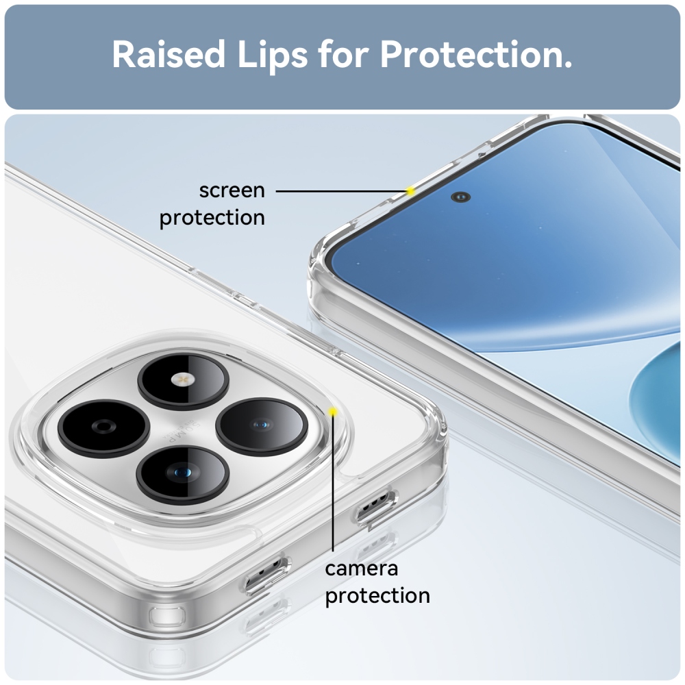 Gél tok kemény hátlappal Xiaomi Redmi Note 15 Pro 5G - átlátszó