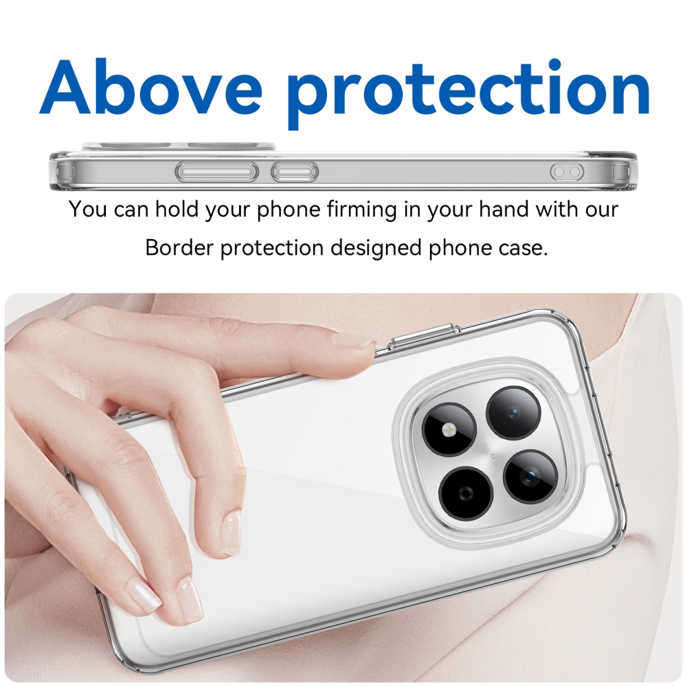 Gél tok kemény hátlappal Xiaomi Redmi Note 15 Pro 5G - átlátszó