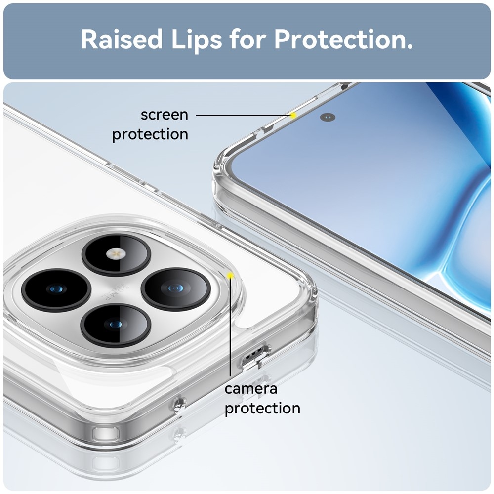 Gél tok kemény hátlappal Xiaomi Redmi Note 15 Pro+ 5G/Xiaomi Poco M8 Pro 5G - átlátszó