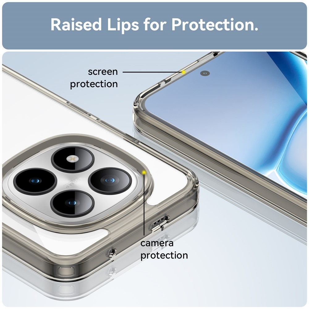 Gél tok kemény hátlappal a Xiaomi Redmi Note 15 Pro+ 5G/Xiaomi Poco M8 Pro 5G számára - szürke