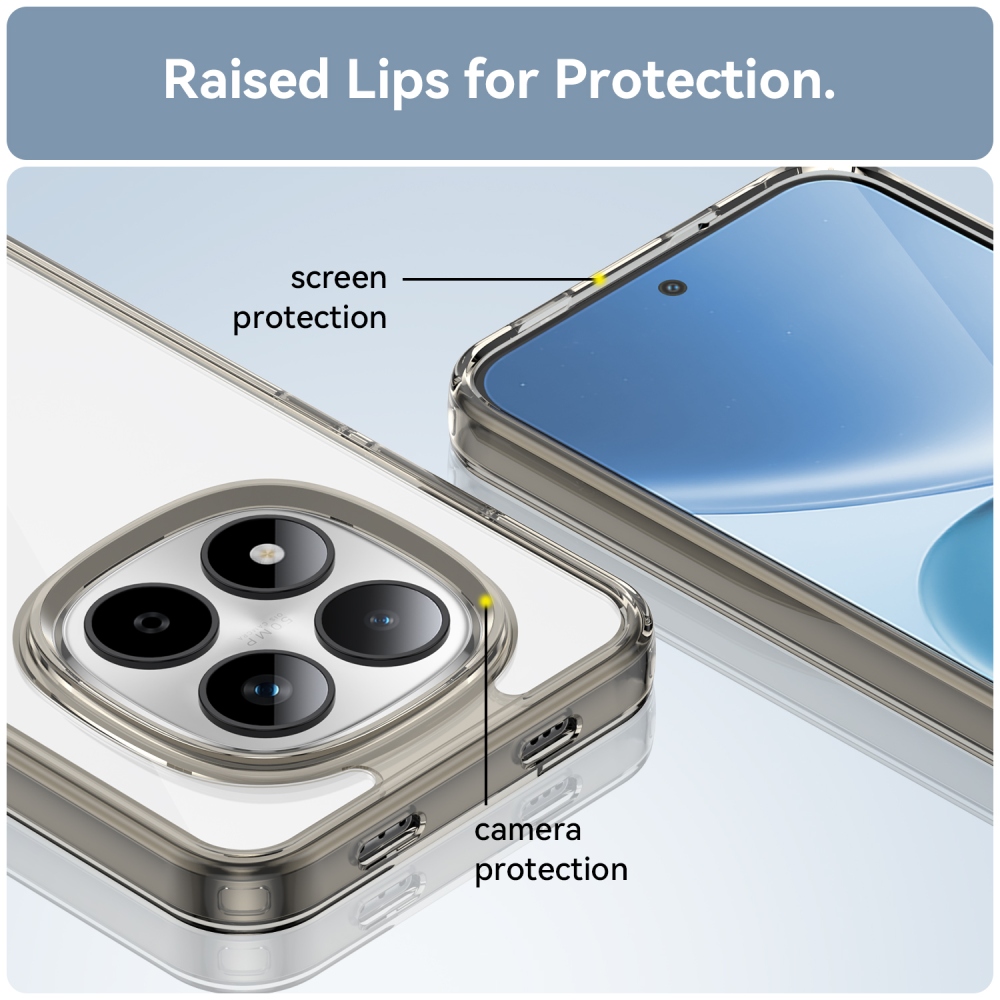 Gél tok rögzített hátlappal a Xiaomi Redmi Note 15 Pro 5G-re - szürke