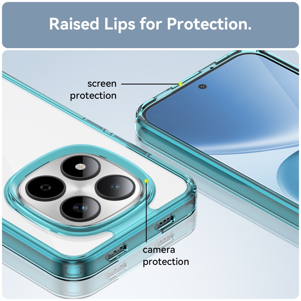 Gél tok kemény hátlappal a Xiaomi Redmi Note 15 Pro 5G számára - világoskék színben