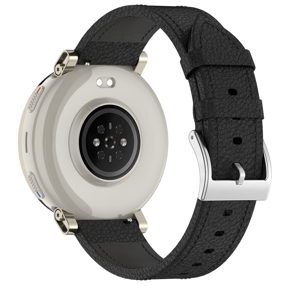 Genu bőr karkötő az Amazfit Balance 3/Bip Max készülékhez – fekete