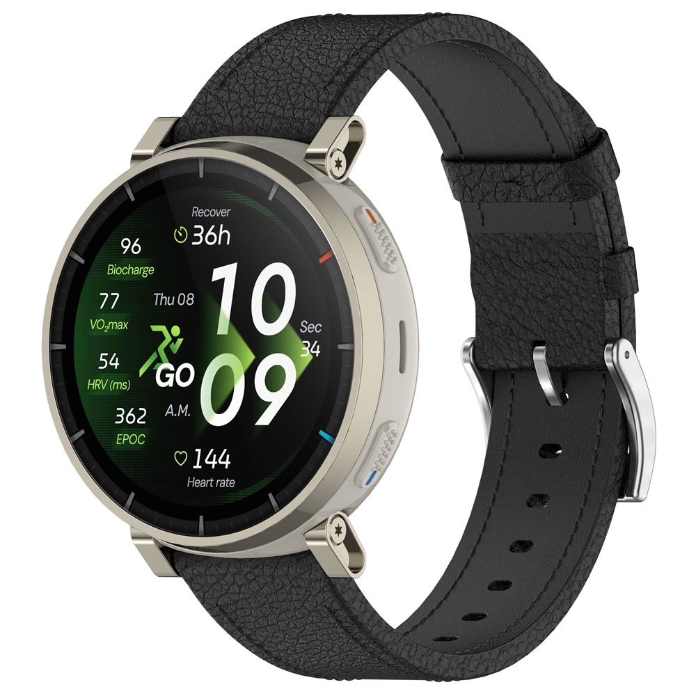 Genu bőr karkötő az Amazfit Balance 3/Bip Max készülékhez – fekete