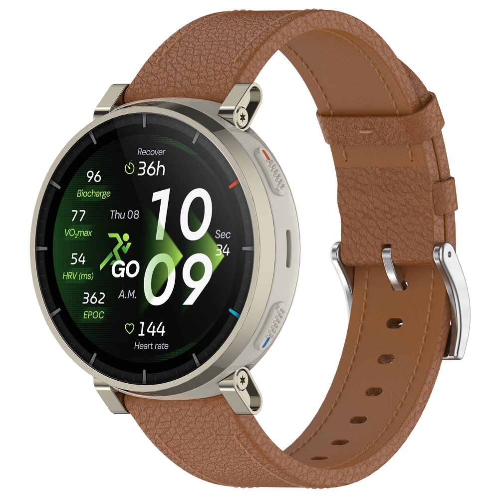Genu bőr szíj az Amazfit Balance 3/Bip Max készülékhez – világosbarna