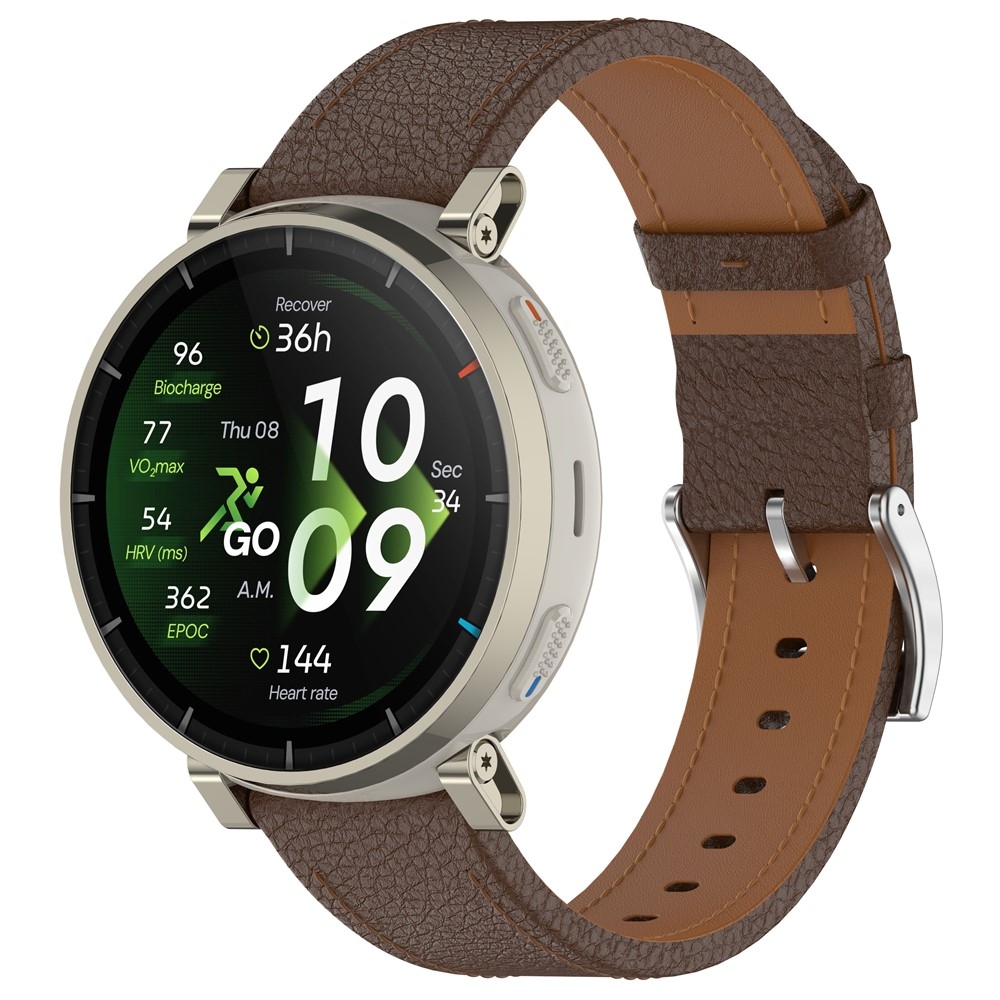 Genu bőr szíj az Amazfit Balance 3/Bip Max készülékhez – sötétbarna