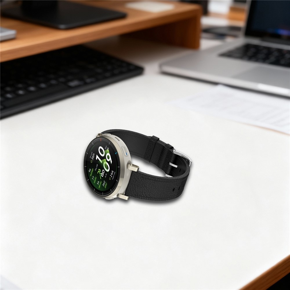 Genu bőr szíj az Amazfit Balance 3/Bip Max készülékhez – sötétbarna