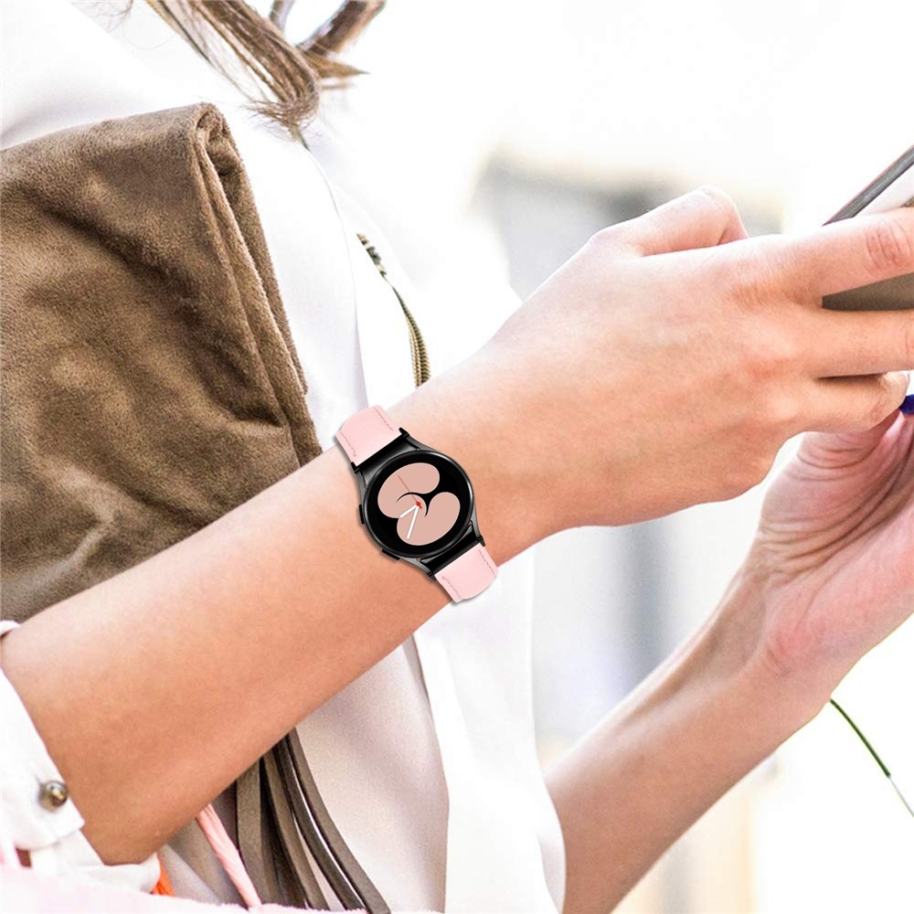 Genu bőr szíj a Samsung Galaxy Watch FE/Watch7 44 mm/40 mm/Watch6/Watch 5/Watch 4 órához – rózsaszín