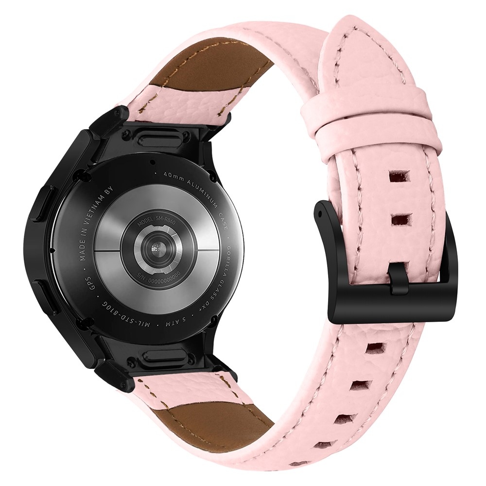 Genu bőr szíj a Samsung Galaxy Watch FE/Watch7 44 mm/40 mm/Watch6/Watch 5/Watch 4 órához – rózsaszín