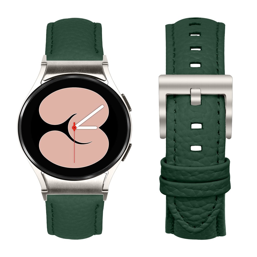 Genu bőr szíj a Samsung Galaxy Watch FE/Watch7 44 mm/40 mm/Watch6/Watch 5/Watch 4 modellekhez – zöld