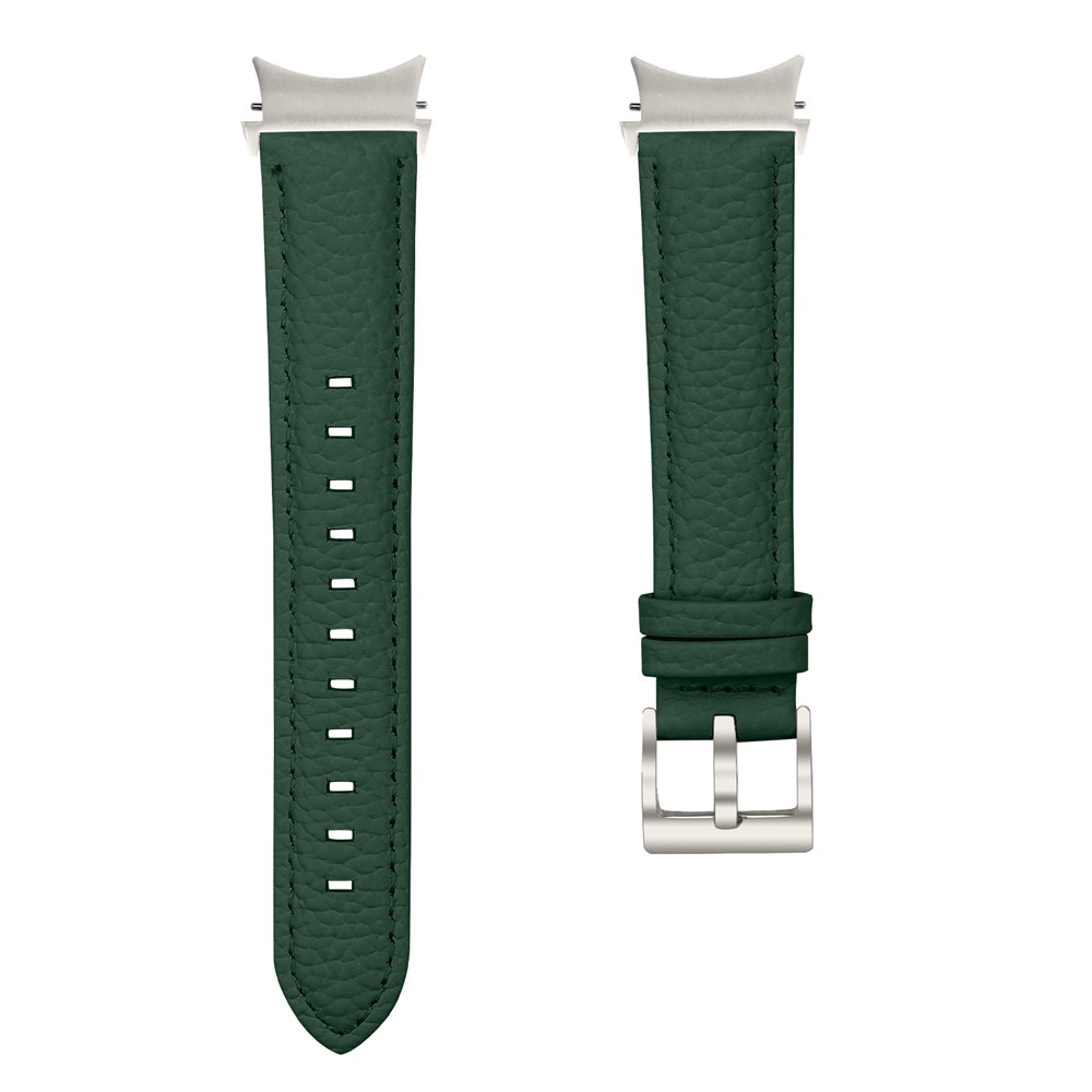 Genu bőr szíj a Samsung Galaxy Watch FE/Watch7 44 mm/40 mm/Watch6/Watch 5/Watch 4 modellekhez – zöld