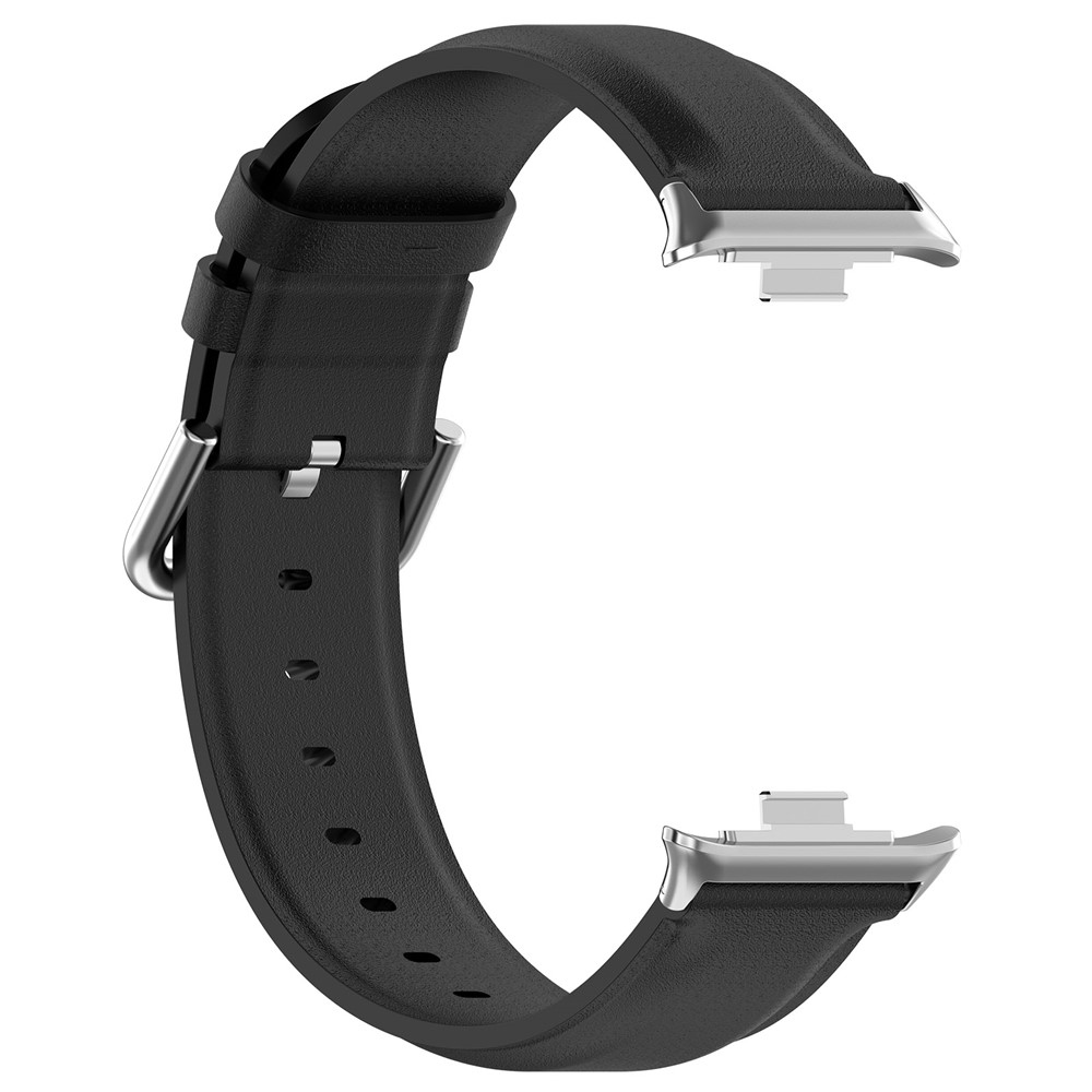 Genu bőr szíj a Xiaomi Smart Band 10 Pro/9 Pro/8 Pro/Redmi Watch 6/5/4 készülékekhez – fekete