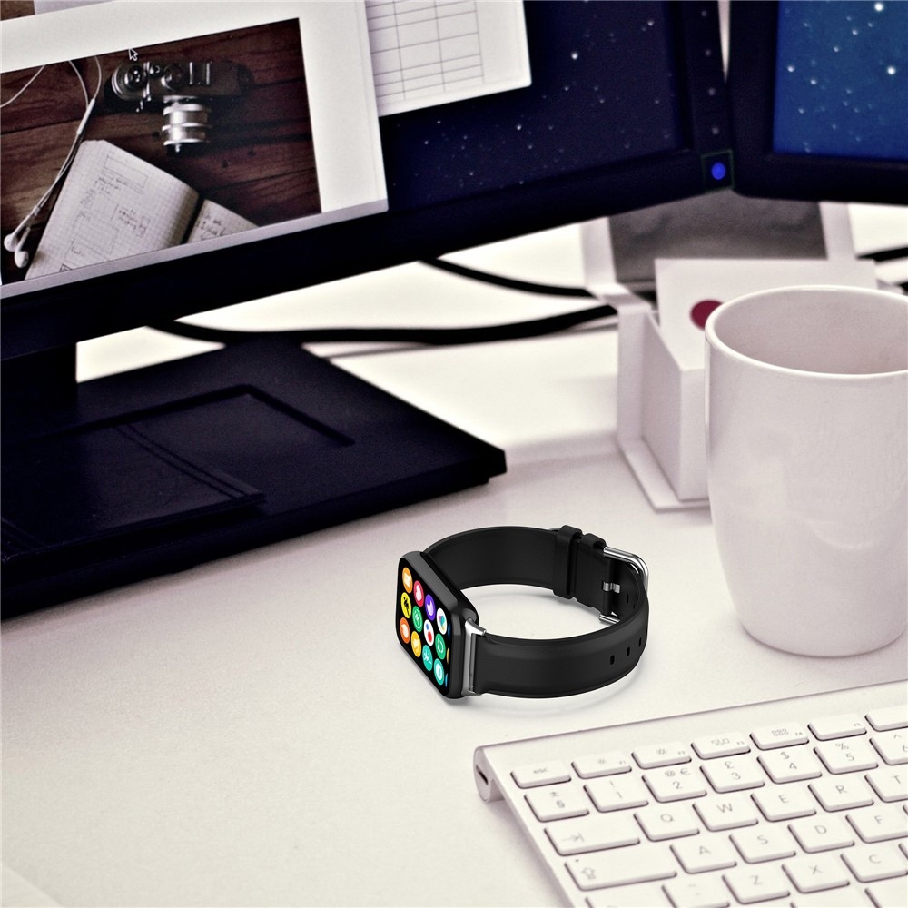 Genu bőr szíj a Xiaomi Smart Band 10 Pro/9 Pro/8 Pro/Redmi Watch 6/5/4 készülékekhez – fekete