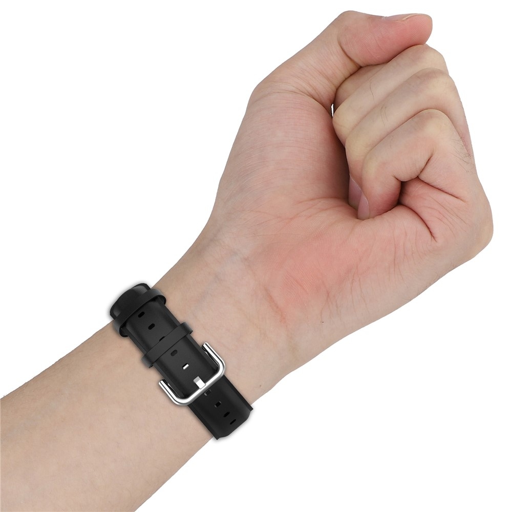 Genu bőr szíj a Xiaomi Smart Band 10 Pro/9 Pro/8 Pro/Redmi Watch 6/5/4 készülékekhez – fekete
