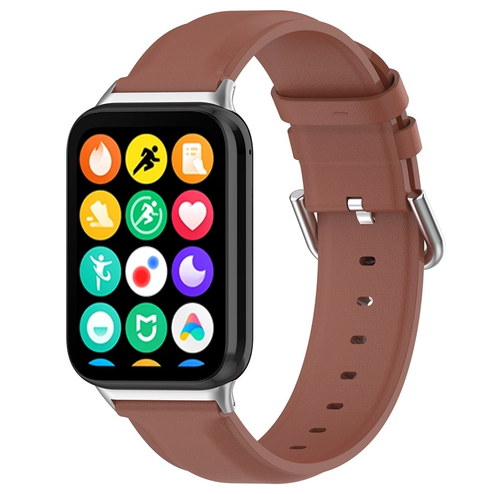 Genu bőr karkötő a Xiaomi Smart Band 10 Pro/9 Pro/8 Pro/Redmi Watch 6/5/4 készülékekhez – barna