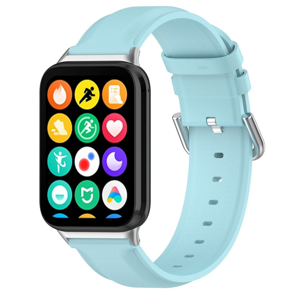 Genu bőr karkötő a Xiaomi Smart Band 10 Pro/9 Pro/8 Pro/Redmi Watch 6/5/4 készülékekhez – kék