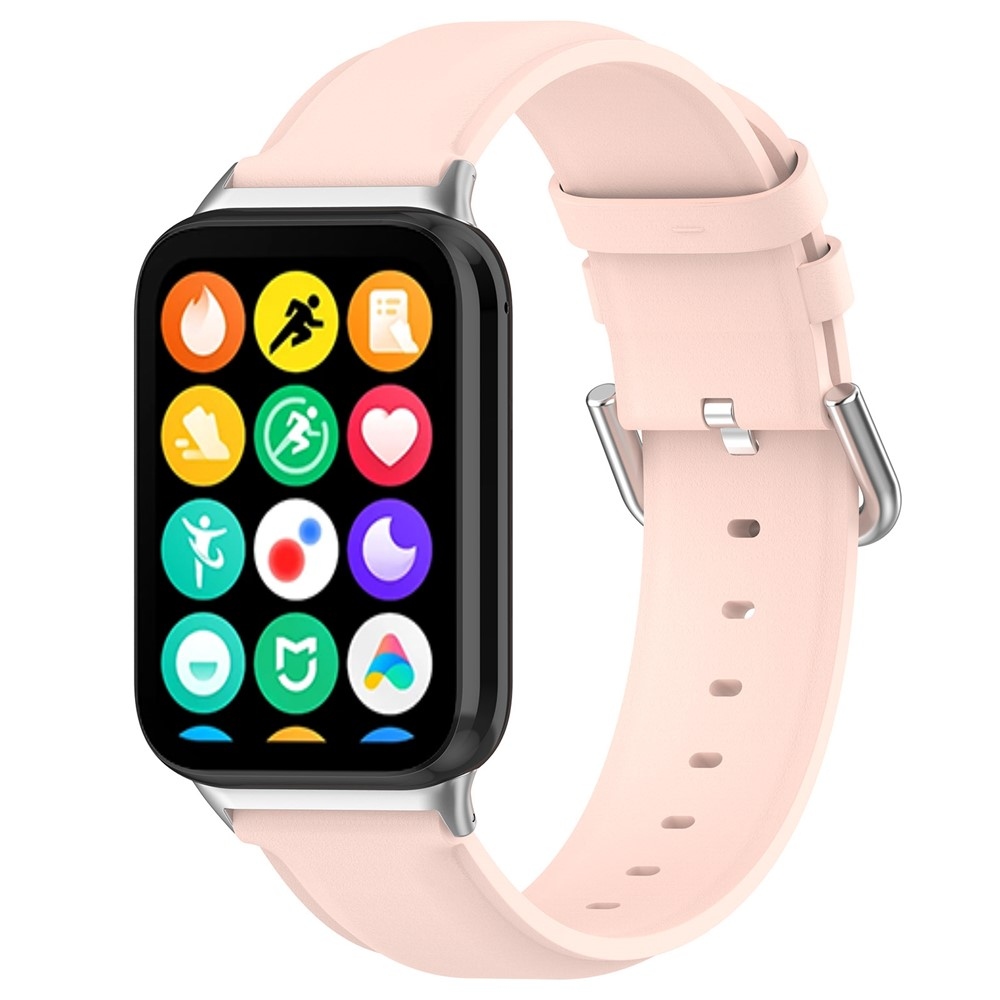 Genu bőr karkötő a Xiaomi Smart Band 10 Pro/9 Pro/8 Pro/Redmi Watch 6/5/4 modellekhez – rózsaszín