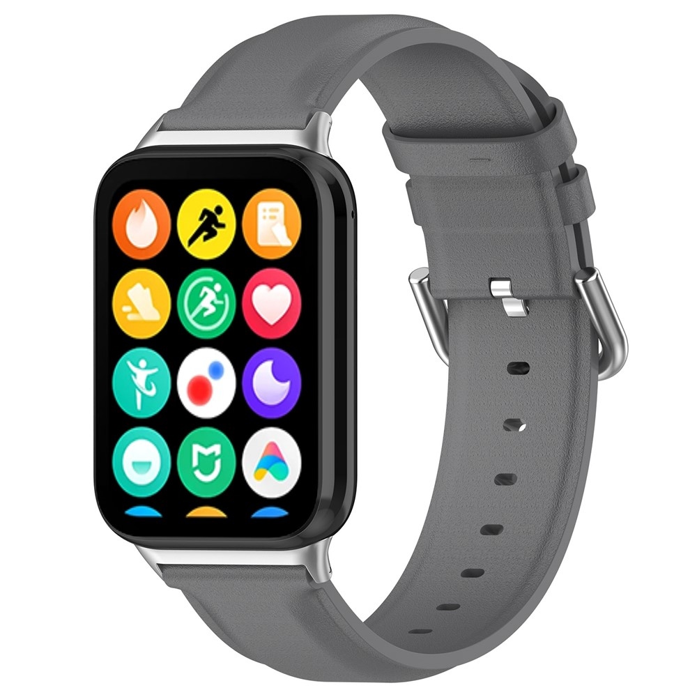 Genu bőr szíj a Xiaomi Smart Band 10 Pro/9 Pro/8 Pro/Redmi Watch 6/5/4 készülékekhez – szürke