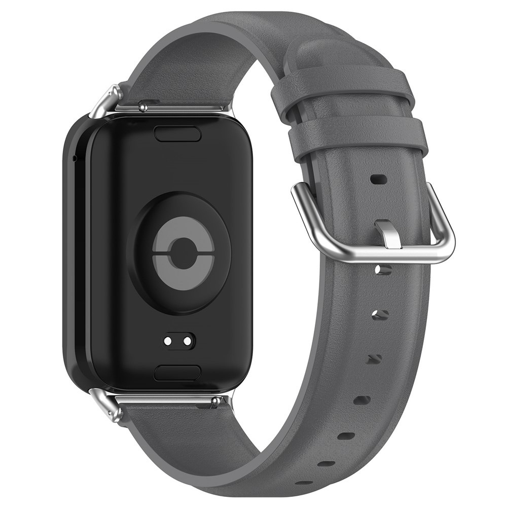 Genu bőr szíj a Xiaomi Smart Band 10 Pro/9 Pro/8 Pro/Redmi Watch 6/5/4 készülékekhez – szürke
