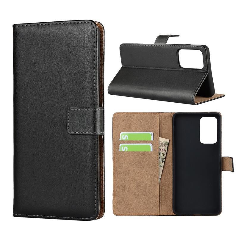 Eredeti PU bőr pénztárca tok Samsung Galaxy A72 5G/4G - fekete