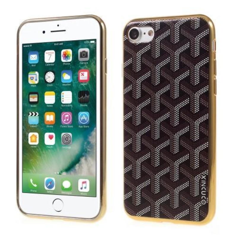 Geometrikus zselés tok iPhone 8 és iPhone 7 készülékhez - kávé