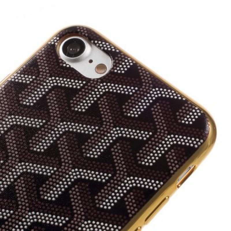 Geometrikus zselés tok iPhone 8 és iPhone 7 készülékhez - kávé