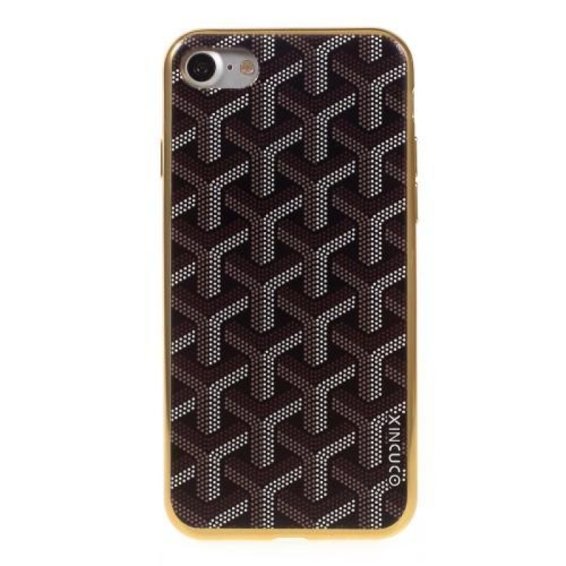 Geometrikus zselés tok iPhone 8 és iPhone 7 készülékhez - kávé