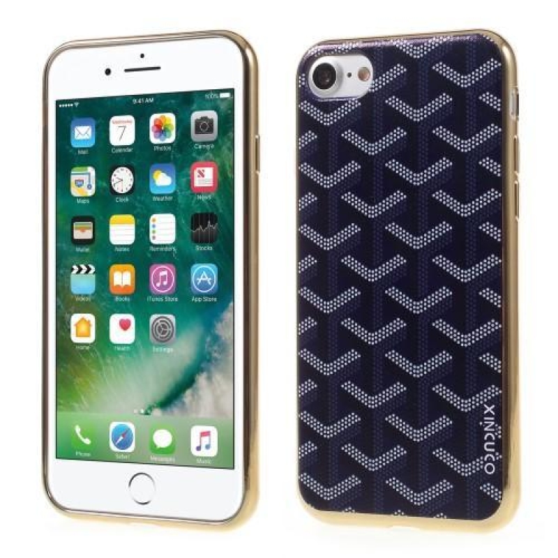 Geometrikus zselés tok iPhone 8 és iPhone 7 készülékhez - sötétkék