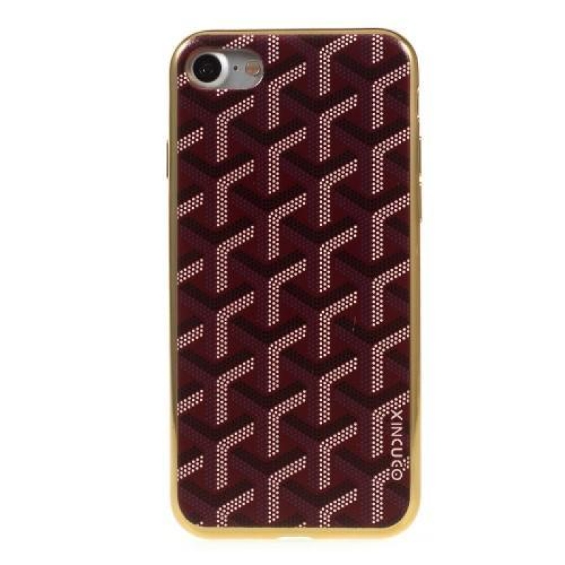 Geometrikus zselés tok iPhone 8 és iPhone 7 készülékhez - bordó színben