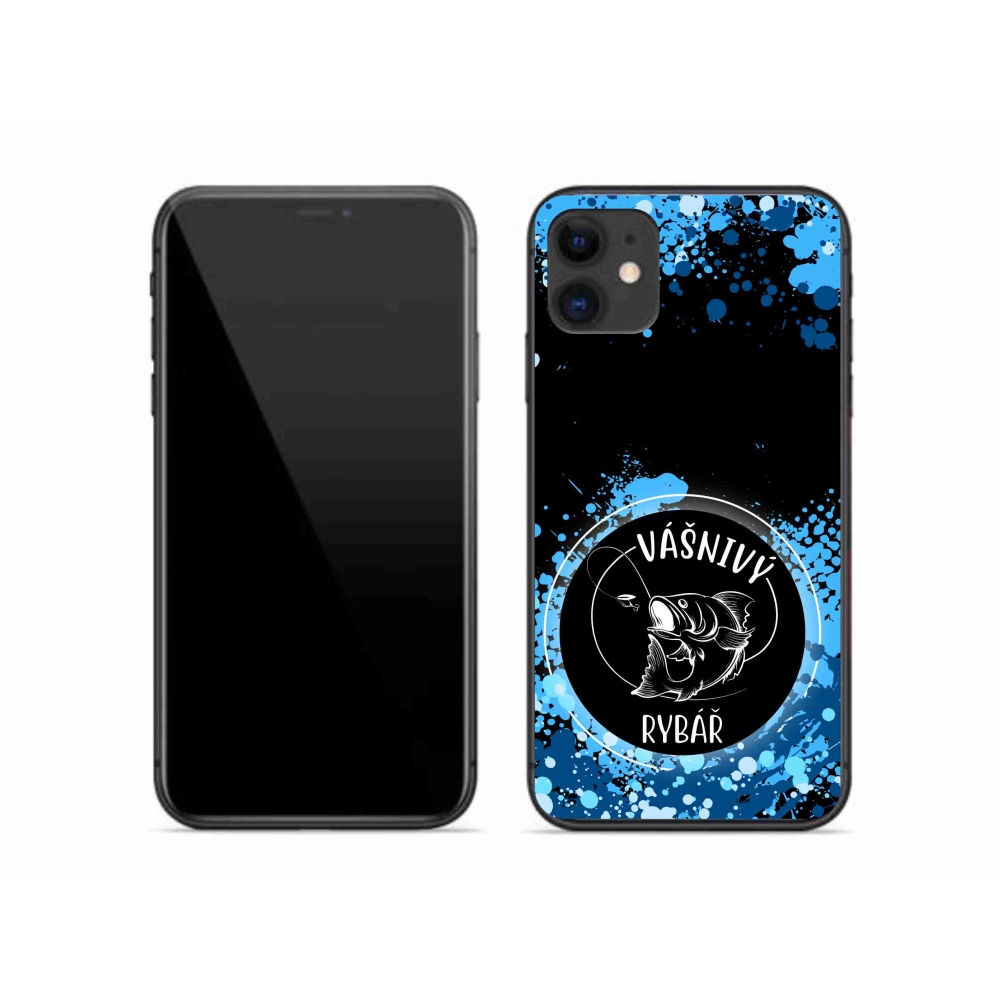Gél borítás mmCase iPhone 11 készülékhez - szenvedélyes halász fekete háttérrel
