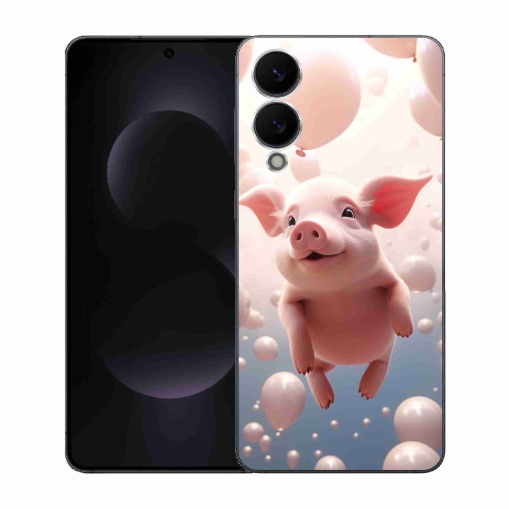 Gél borítás mmCase Samsung Galaxy S25 Edge készülékhez - malacka lufikkal