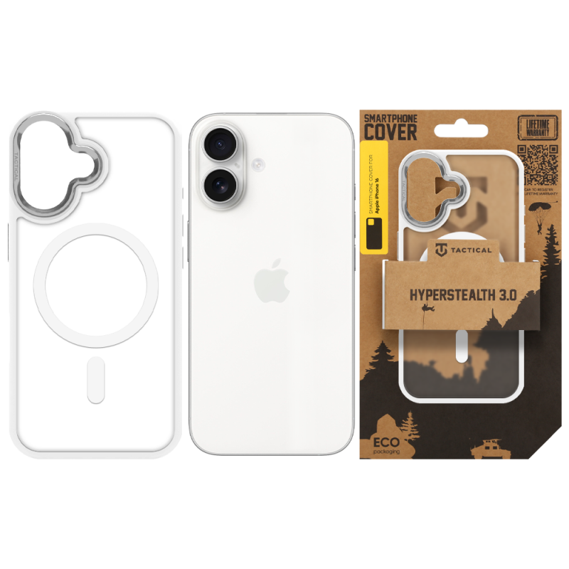 Tactical MagForce Hyperstealth 3.0 tok az Apple iPhone 16-hoz, hófehér