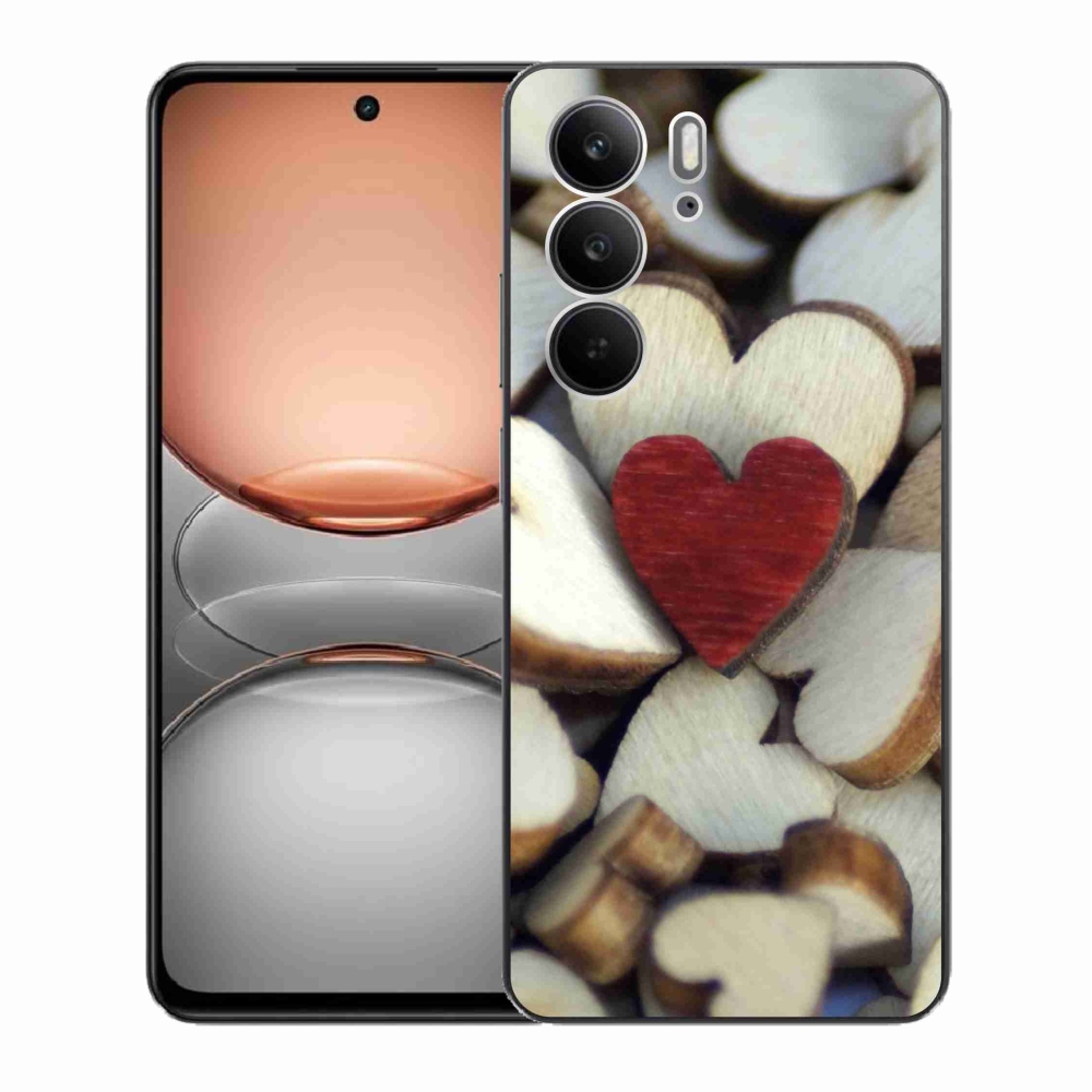 Gél borítás mmCase a Realme C75 készülékhez - gravírozott piros szív