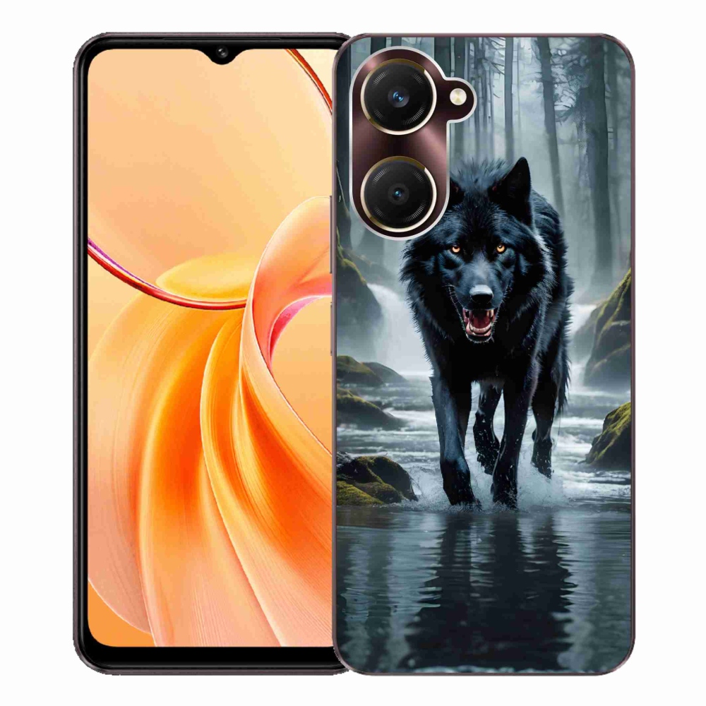 Zselés borítás mmCase a Vivo Y28s 5G-hez - fekete farkas