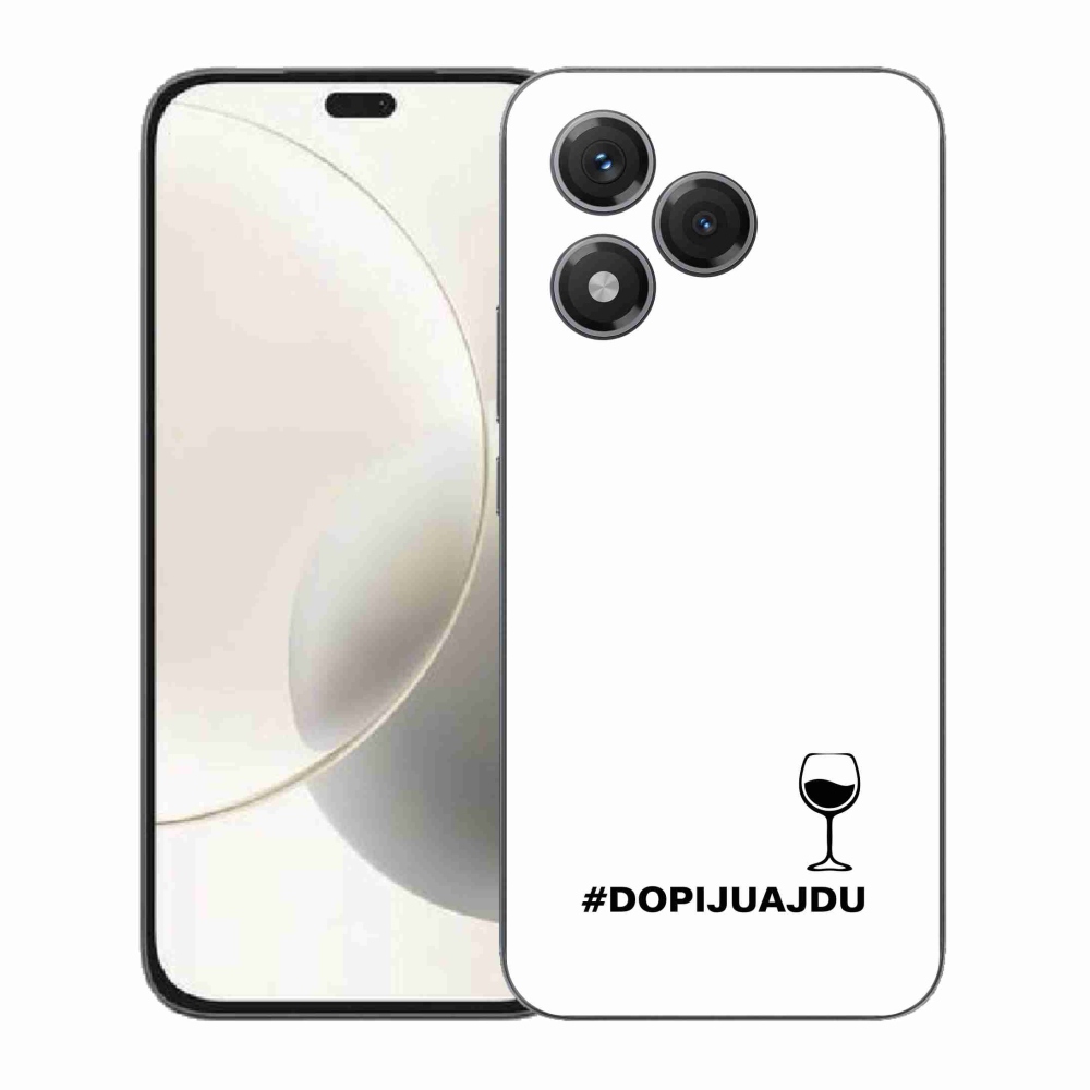 Zselés borító mmCase a Honor 400 Lite készülékhez - bor motívum fehér háttérrel