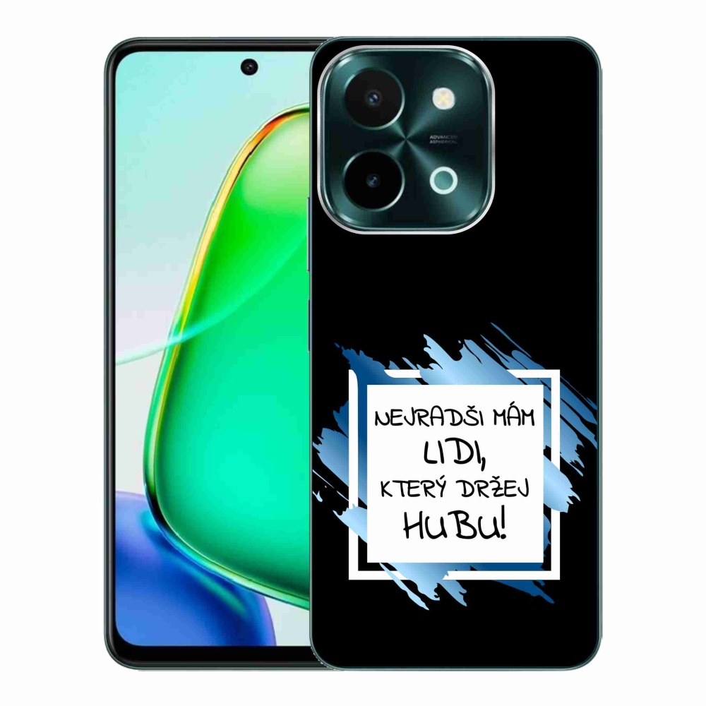 Gél borító mmCase a Vivo Y28-hoz - vicces szöveg 7 fehér és fekete háttérrel